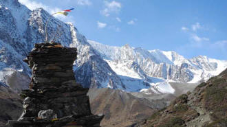 Sommerweide Chhekpa (4.240 m) mit Chamari Himal